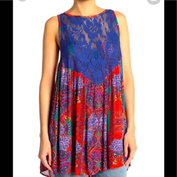 Free People Count Me In Trapeze Hot Red Combo S - Picture 4 of 9